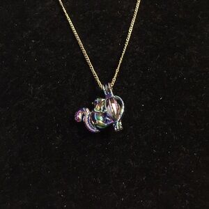 Iridescent Squirrel Pendant Necklace